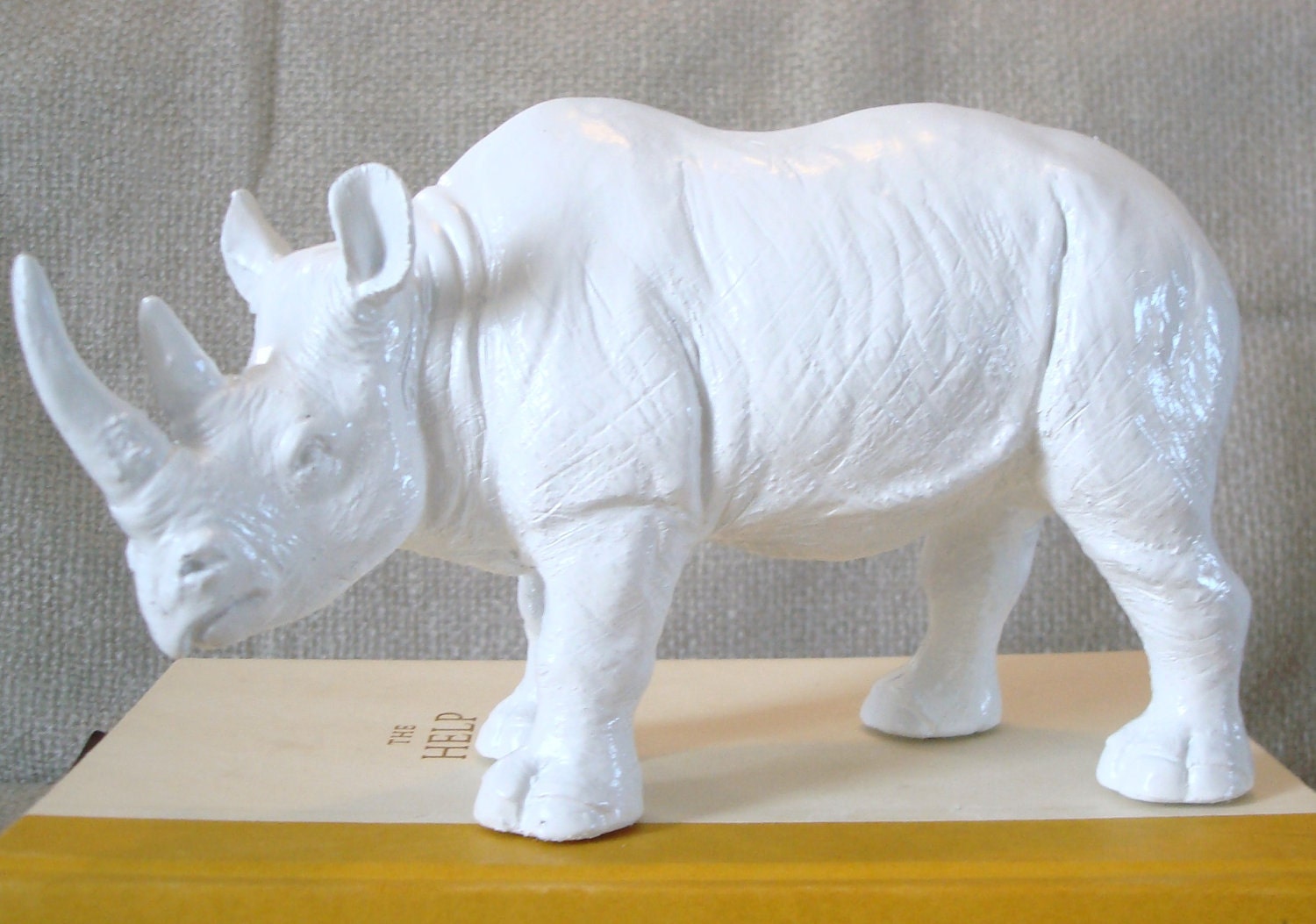 white rhino - faux taxidermy - animal statue - nursery decor