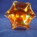 Iridescent Orange Carnival Glass Crimped Pedestal Compote/ Dish