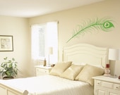 Peacock Feather Wall Decal  - Vinyl Wall Art Decal Sticker