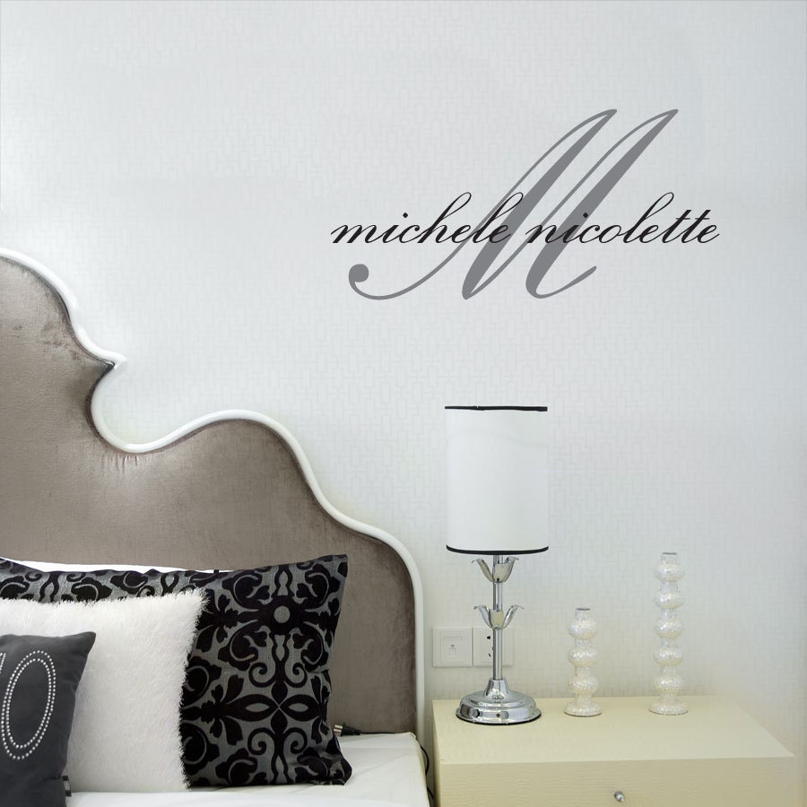 Personalized Name Monogram  Decal - 35"- Vinyl Wall Art Decal Sticker
