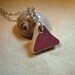 REDUCED-Triangular shaped red beach pottery neckleace