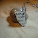 Beach pottery shard necklace with writing