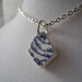 Blue and white sea pottery necklace