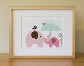 Elephant . Baby Nursery Wall Art .  Children Wall Art