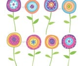 Flowers Clip Art Floral Clipart Decorations Spring Flowers Digital Scrapbook Designs Supplies Make Your Own Cards INSTANT DOWNLOADS 10078