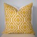 Yellow and White Moroccan Tile Geometric Pillow Cover 18 x 18