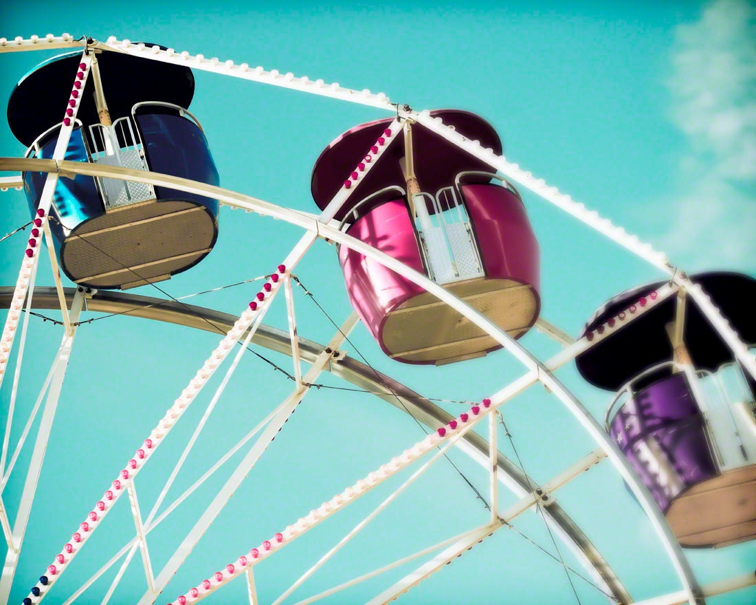 Ferris Wheel - 8x10 photograph - fine art print - vintage photography - carnival ride - rodeo - children's decor