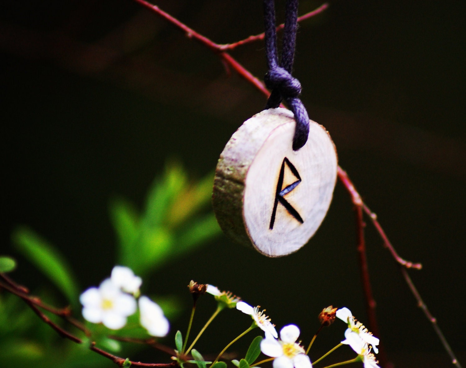 Birth Rune Pendant, 'Raidho' 29th August 13th September,  Pyro on Ash.