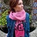 PEACE in Khmer--Red Hand Woven Long Cotton Cambodian Style Scarf--Krama--65cmx190cm--silk screen--26" x 75"--