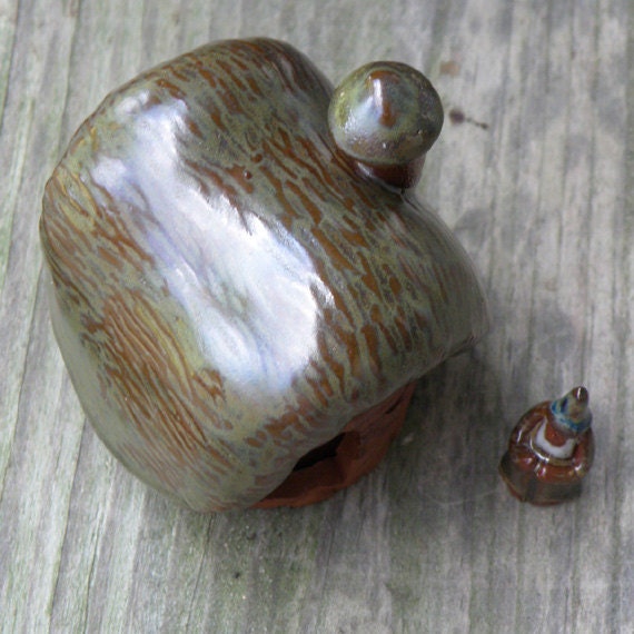 Gnome Home 5 - Tiny Pottery Sculptures for Miniature Gardens, Fairy Garden, Terrarium, or Dollhouse