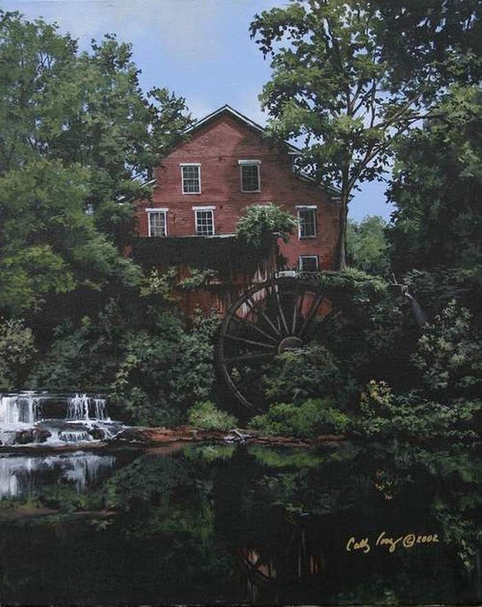 Note cards. Falls Mill - a historical old grist mill -still working in Belvedere, Tn by Artist Cathy Cooksey