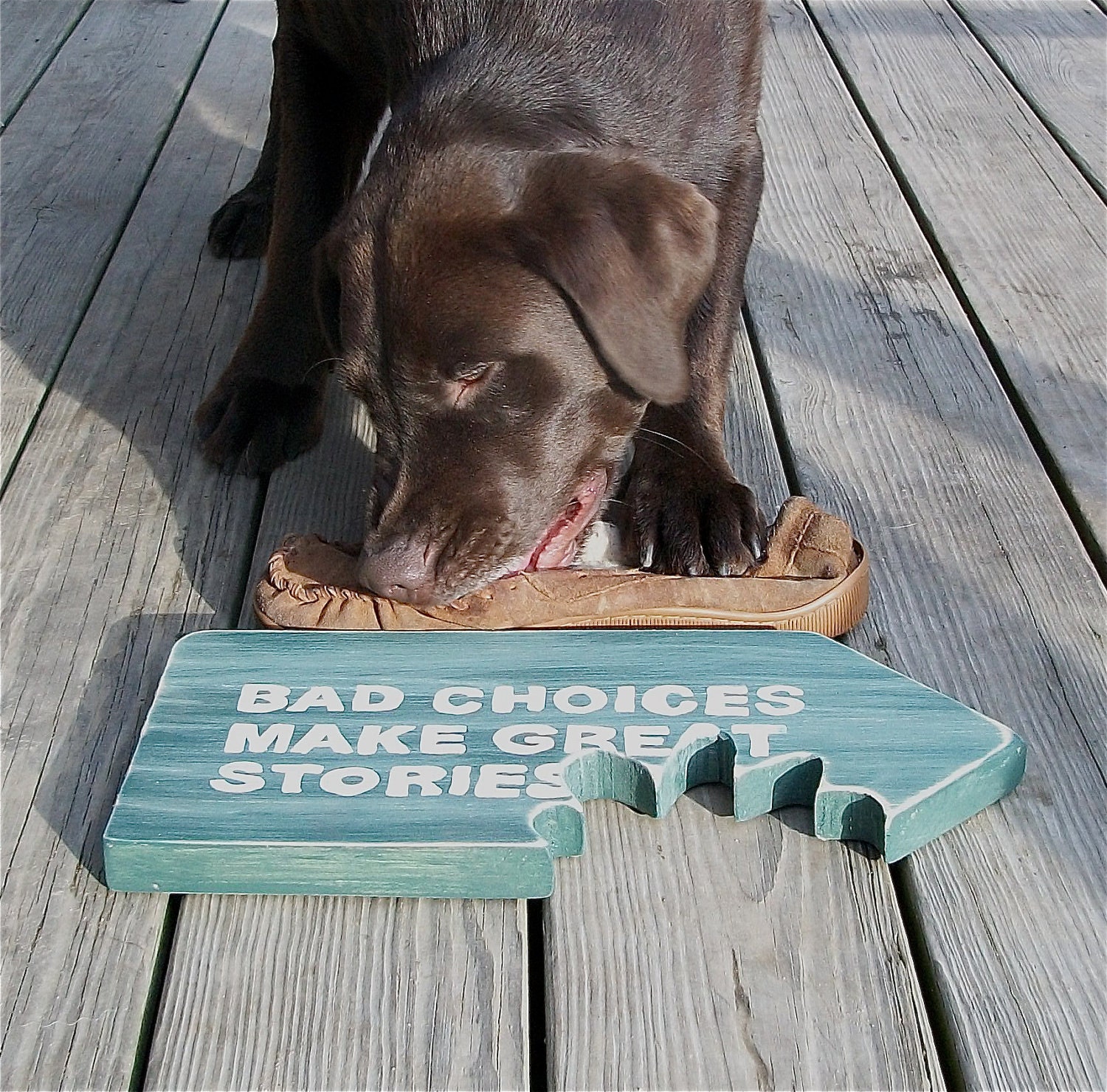 Tiki Hut Sign, Beach Bar, Man Cave, Distressed, Rustic, Bad Choices Make Great Stories, Chomp, Free Shipping