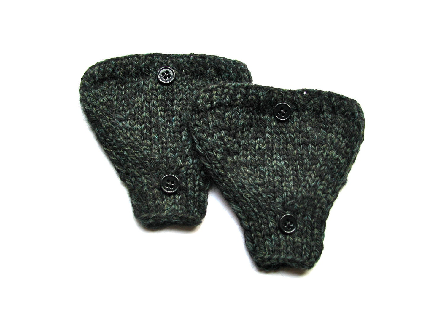 Bicycle Helmet Ear Warmers Accessories Black and Green Variegated Wool