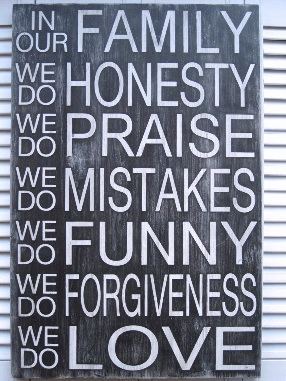 Family Rules Subway Style Word Art