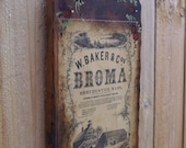 Vintage Wall Hanging Victorian Medicinal Advertisement Lithograph W. Baker & Cos. BROMA - RinnovatoVintage