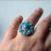 Faux Turquoise and Silvertone Vintage Ring by Sarah Coventry