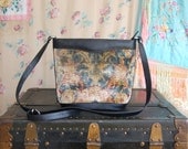 Velvet Damask Black Leather Symmetrical Purse