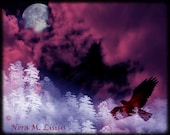 Raven Moon in Winter 8 x 10 Fine Art Print - fullmoonhowling