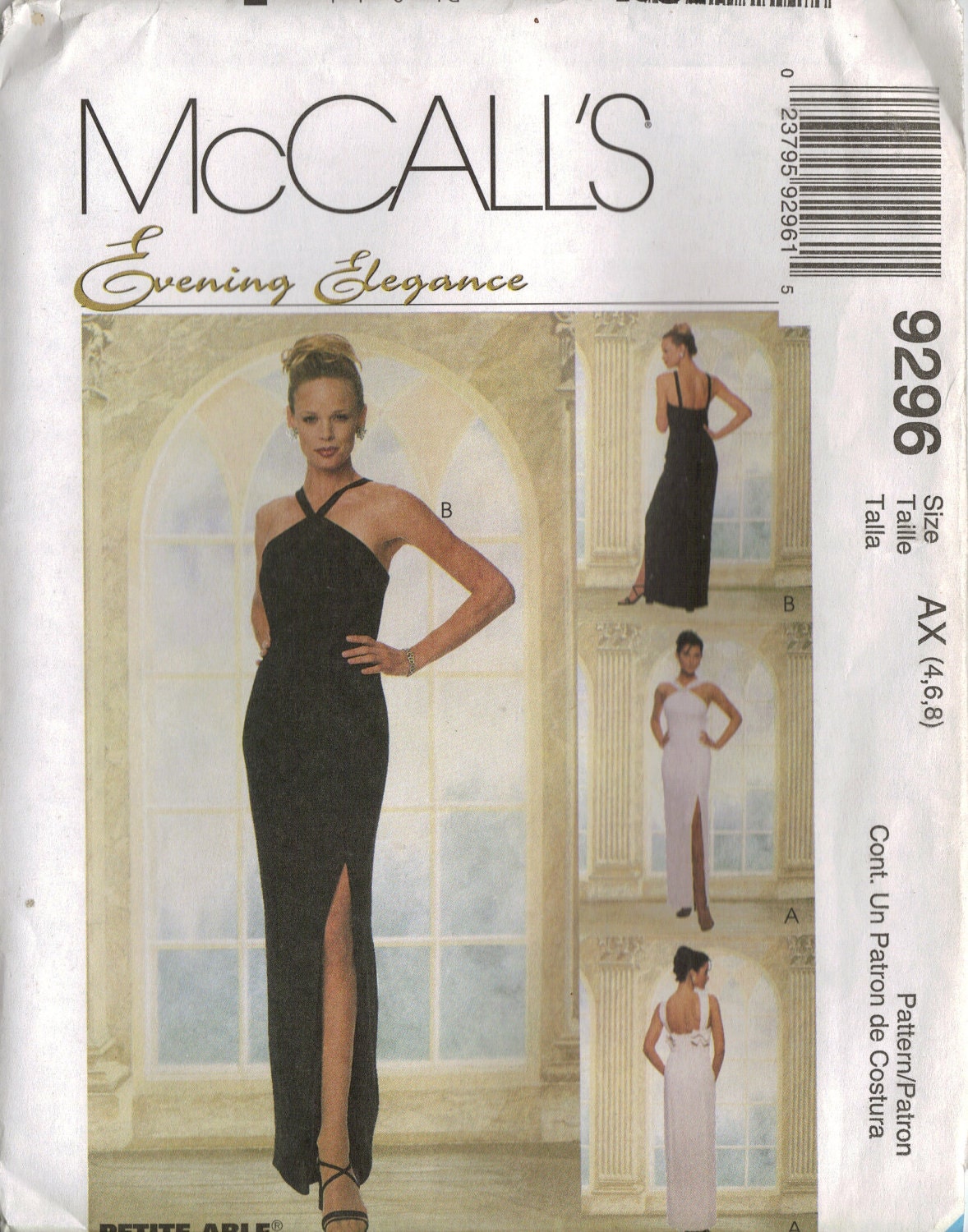 McCall's "Evening Elegance" Sewing Pattern 9296 - Misses' Lined Dresses (4-8 or 8-12)