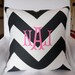 Custom Monogrammed Charcoal and White Chevron Pillow Cover