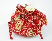 OOAK Lotus Birth Placenta Bag - Vintage Kimono Lotus Lined