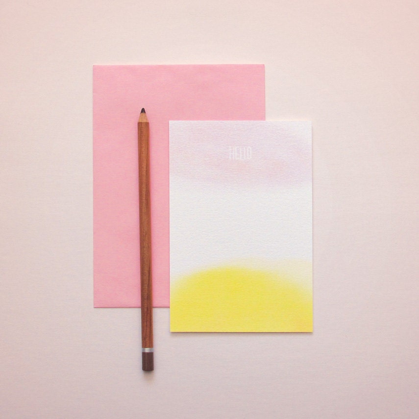 Set of 8 hello notecards (watercolour) - FREE SHIPPING AUS