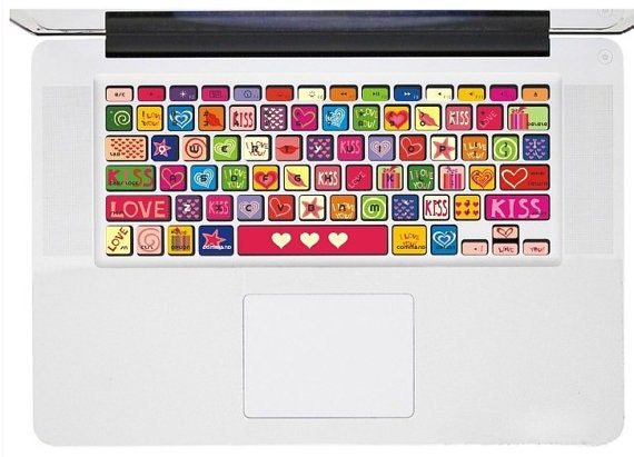 love heart----mac pro decals mac pro stickers  macbook decals stickers macbook  Apple Mac Decal keyboard decals keyboard sticker