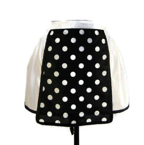 Oh Lucy - Polka Dot Retro 50's Kitchen Classic Half Apron Upcycled Fabric-TAGT