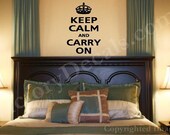 Keep Calm and Carry On Decal - 12x18 - Vinyl Wall Quote