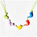 Cute funny Birds Colorful Necklace - flock of birds