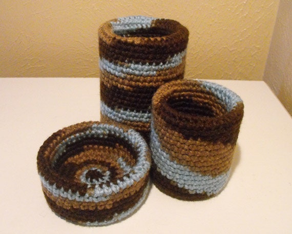 Earthy Upcycled Organizers - Set of 3