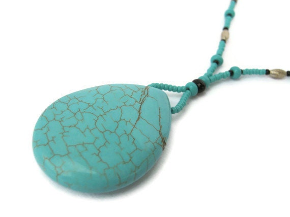 Turquoise Magnesite Teardrop Necklace