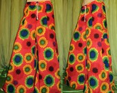 Red Starburst Tie Dye Phat Raver Pants -  Phatties Phatts Phat Rave Pants - Wideleg Pipes Flares - Ready To Ship Now - Premade
