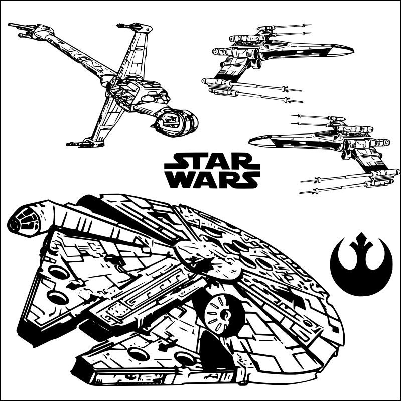 Rebel Starfighters Vinyl Wall Decal Bedroom Art