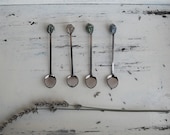 Teaspoons vintage - set of four -  the colors of spring