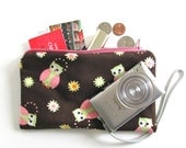 Owls Zipper Pouch Medium Padded Coin Purse