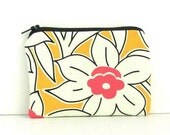 Little Coin Purse (padded) Gadget Pouch - Cell Phone Pouch or Camera Bag Modern Spring Yellow Floral