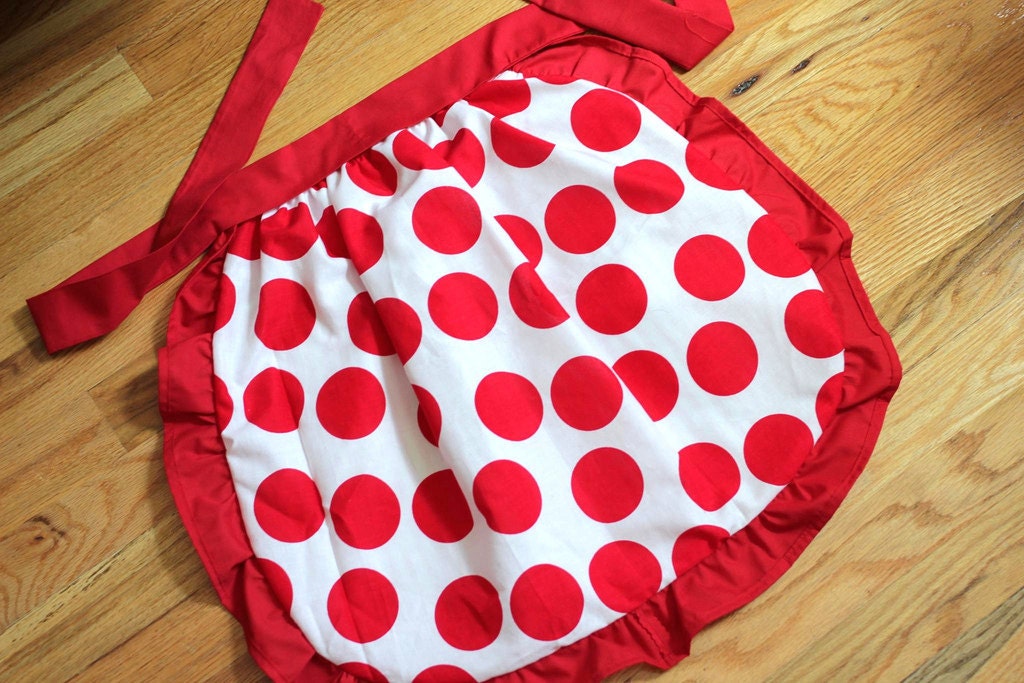 ruffle half apron PDF sewing pattern - reversible - vintage inspired- kitchen DIY