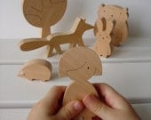 Gift ideas - Wooden toy - girl and forest friends - woodland animals - eco friendly - waldorf