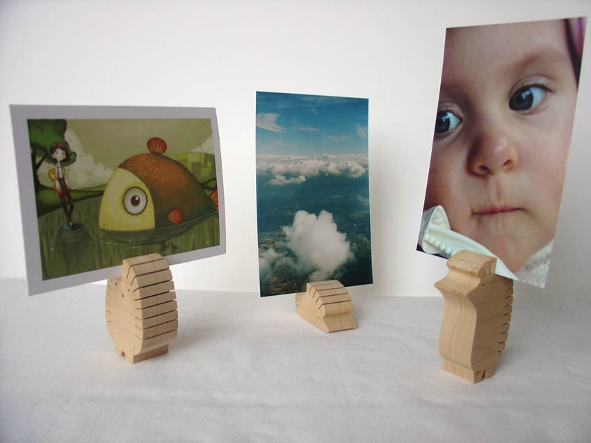 Gift ideas - Photo, business cards, paper slips, recipe card holders - Home decor - Hedgehog family