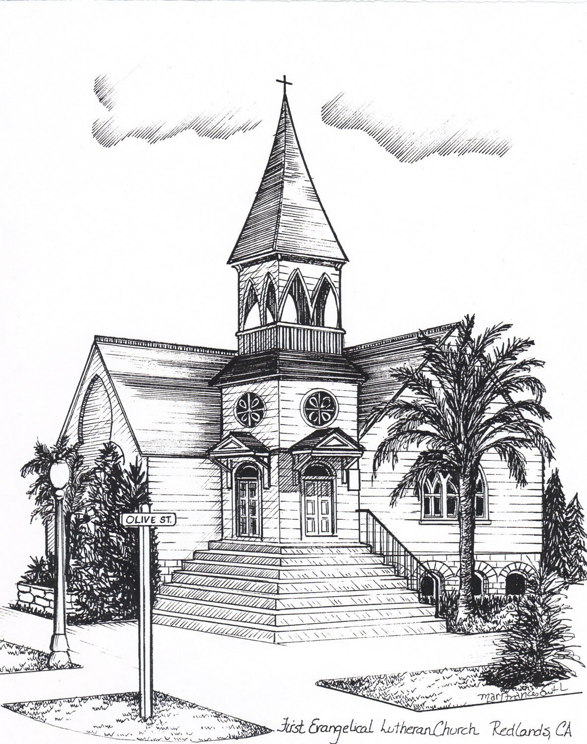 Wedding Venue Portrait, Custom Drawing in Ink, Personalized Artwork, Anniversary Gift