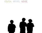 CUSTOM SILHOUETTE 8X10 Fine Art Print, three subjects, nursery or children's rooms, alice & lois design studios