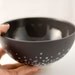 Charcoal porcelain bowl with white splash pattern