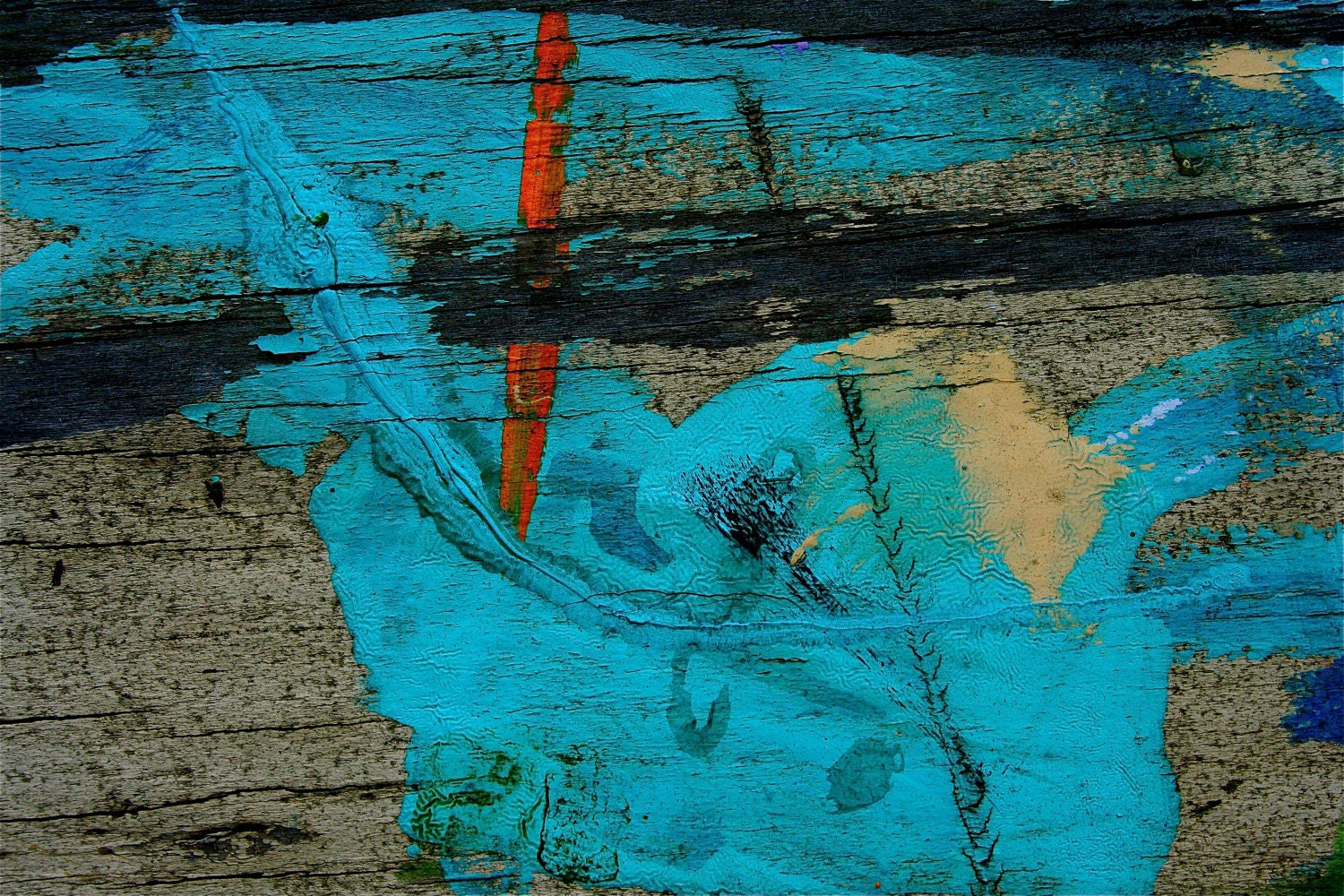 Abstract Fine Art Photography Urban Decay Black Blue, Swath - 8x12