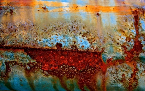 Abstract Fine Art Industrial Photography, Under Fire Lake - 8x12
