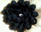 Black Zinnia Flower with Stone Accent
