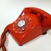 Orange Rotary Phone Working Telephone