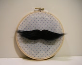 My Little Mustache - Embroidery Hoop Wall Art