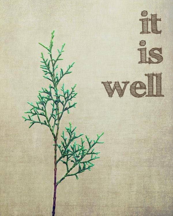 It Is Well With My Soul, Modern, Fresh, Neutral Tones, Babys Breath, Evergreen, Set Of Two 8"x10" Fine Art Prints