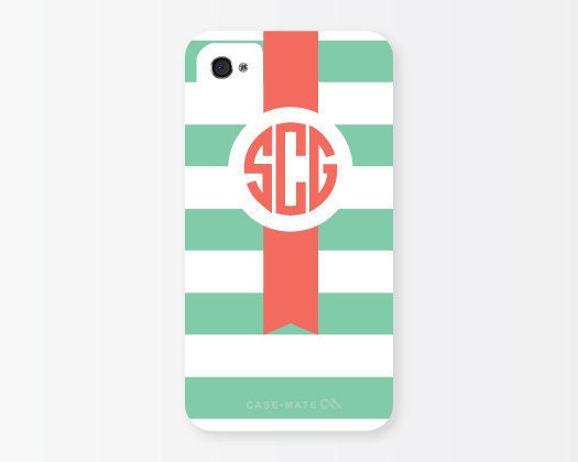 Monogrammed iPhone 5 or 4/4s Case - Pool Flag